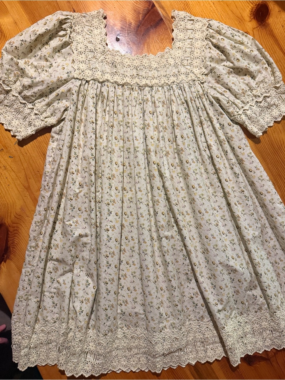 Doen Cream Mini Dress with Yellow Floral Print